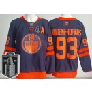 Men's Edmonton Oilers #93 Nugent Hopkins Wayne Navy 2025 Stanley Cup Final Authentic Jersey
