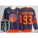 Men's Edmonton Oilers #93 Ryan Nugent Hopkins Navy 2025 Stanley Cup Final 2 Authentic Jersey