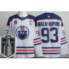 Men's Edmonton Oilers #93 Ryan Nugent Hopkins White 2025 Stanley Cup Final 2 Authentic Jersey