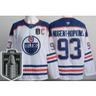 Men's Edmonton Oilers #93 Ryan Nugent Hopkins White 2025 Stanley Cup Final Authentic Jersey
