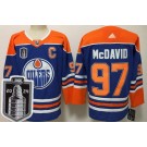 Men's Edmonton Oilers #97 Connor McDavid Blue 2024 Stanley Cup Final Authentic Jersey