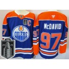 Men's Edmonton Oilers #97 Connor McDavid Blue 2025 Stanley Cup Final Authentic Jersey