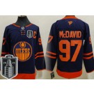 Men's Edmonton Oilers #97 Connor McDavid Navy 2025 Stanley Cup Final Authentic Jersey