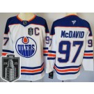 Men's Edmonton Oilers #97 Connor McDavid White 2025 Stanley Cup Final Authentic Jersey