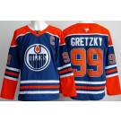 Men's Edmonton Oilers #99 Wayne Gretzky Blue Authentic Jersey