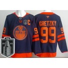 Men's Edmonton Oilers #99 Wayne Gretzky Navy 2025 Stanley Cup Final Authentic Jersey