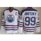 Men's Edmonton Oilers #99 Wayne Gretzky White Throwback Jersey