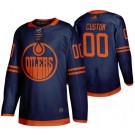 Men's Edmonton Oilers Customized Navy Alternate Authentic Jersey