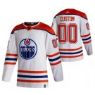 Men's Edmonton Oilers Customized White 2021 Reverse Retro Authentic Jersey