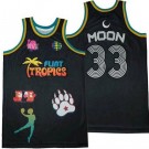 Men's Flint Tropics Semi Pro #33 Jackie Moon Black Basketball Jersey