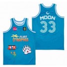 Men's Flint Tropics Semi Pro #33 Jackie Moon Blue Basketball Jersey