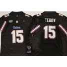 Men's Florida Gators #15 Tim Tebow Limited Black FUSE College Football Jersey