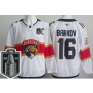 Men's Florida Panthers #16 Aleksander Barkov White 2025 Stanley Cup Final Authentic Jersey