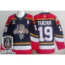 Men's Florida Panthers #19 Matthew Tkachuk Navy 2025 Stanley Cup Champions 2 Authentic Jersey
