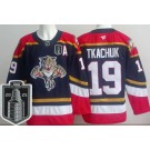 Men's Florida Panthers #19 Matthew Tkachuk Navy 2025 Stanley Cup Final Authentic Jersey