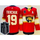 Men's Florida Panthers #19 Matthew Tkachuk Red 2023 Stanley Cup Final Authentic Jersey