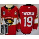 Men's Florida Panthers #19 Matthew Tkachuk Red 2025 Stanley Cup Final 2 Authentic Jersey