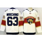 Men's Florida Panthers #63 Brad Marchand White Authentic Jersey