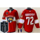 Men's Florida Panthers #72 Sergei Bobrovsky Red 2023 Stanley Cup Final Authentic Jersey