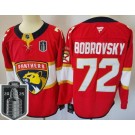 Men's Florida Panthers #72 Sergei Bobrovsky Red 2025 Stanley Cup Final Authentic Jersey