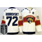 Men's Florida Panthers #72 Sergei Bobrovsky White 2025 Stanley Cup Final Authentic Jersey