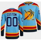 Men's Florida Panthers Customized Blue 2022 Reverse Retro Authentic Jersey