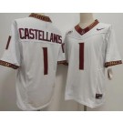Men's Florida State Seminoles #1 Thomas Castellanos White College Football Jersey