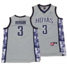 Men's Georgetown Hoyas #3 Allen Iverson Gray College Basketball Jersey