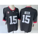 Men's Georgia Bulldogs #15 Carson Beck Limited Black Alternate College Football Jersey