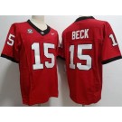 Men's Georgia Bulldogs #15 Carson Beck Red FUSE College Football Jersey