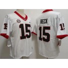 Men's Georgia Bulldogs #15 Carson Beck White College Football Jersey