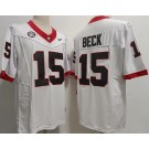 Men's Georgia Bulldogs #15 Carson Beck White FUSE College Football Jersey