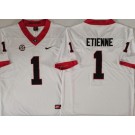 Men's Georgia Bulldogs #1 Trevor Etienne Limited White College Football Jersey