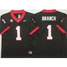 Men's Georgia Bulldogs #1 Zachariah Branch Limited Black College Football Jersey