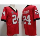 Men's Georgia Bulldogs #24 Malaki Starks Red 2022 College Football Jersey