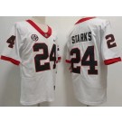 Men's Georgia Bulldogs #24 Malaki Starks White 2022 College Football Jersey