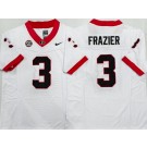 Men's Georgia Bulldogs #3 Nate Frazier Limited White College Football Jersey