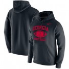 Men's Georgia Bulldogs Black Retro Football Club Fleece Pullover Hoodie