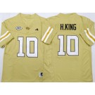 Men's Georgia Tech #10 Haynes King Yellow College Football Jersey