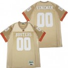 Men's Ghost Busters #00 Peter Venkman Yellow Football Jersey