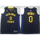 Men's Golden State Warriors #0 Gary Payton II Black Statement Sponsor Swingman Jersey