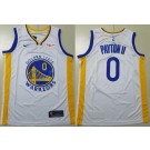 Men's Golden State Warriors #0 Gary Payton II White Sponsor Swingman Jersey