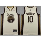 Men's Golden State Warriors #10 Jimmy Butler Cream 2025 City Sponsor Swingman Jersey