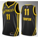 Men's Golden State Warriors #11 Klay Thompson Black 2023 City Icon Heat Press Jersey