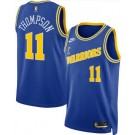 Men's Golden State Warriors #11 Klay Thompson Blue Classic Heat Press Jersey