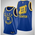 Men's Golden State Warriors #11 Klay Thompson Blue Classic Icon Hot Press Jersey