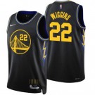 Men's Golden State Warriors #22 Andrew Wiggins Black 2022 City Diamond 75th Icon Hot Press Jersey