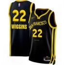 Men's Golden State Warriors #22 Andrew Wiggins Black 2023 City Icon Heat Press Jersey