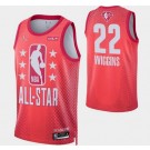 Men's Golden State Warriors #22 Andrew Wiggins Red Diamond 75th 2022 All Star Heat Press Jersey