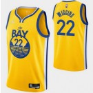 Men's Golden State Warriors #22 Andrew Wiggins Yellow Statement Diamond 75th Icon Hot Press Jersey